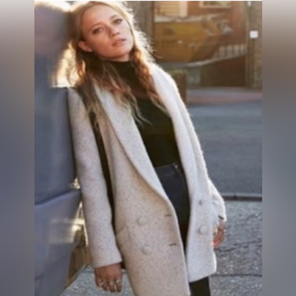 Sezane Jagg Coat Light Grey Size 12 / FR 44